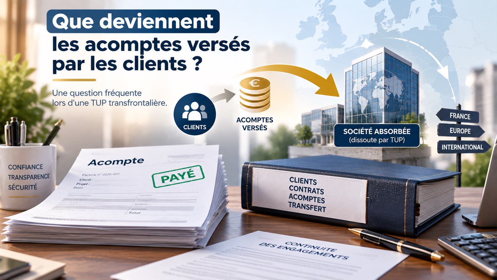 TUP Que deviennent les acomptes versés par les clients ?