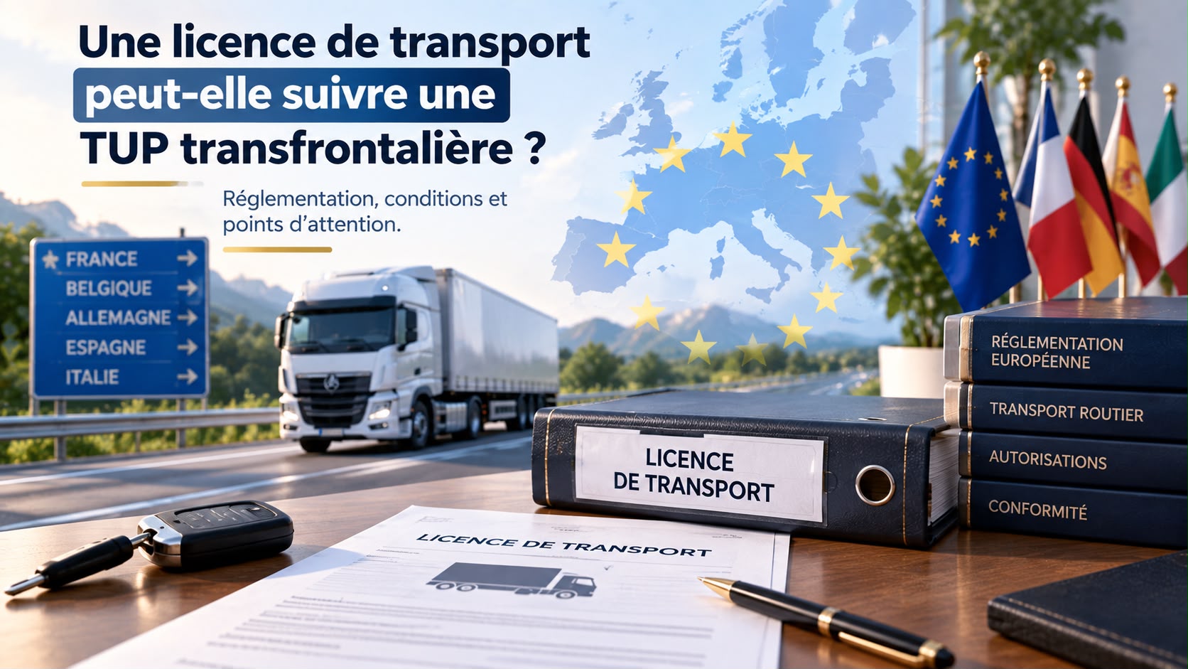 Une licence de transport peut-elle suivre une TUP transfrontalière ?