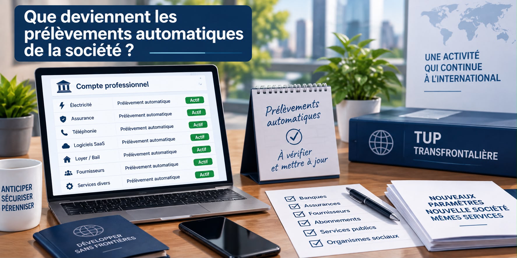 tup Que deviennent les prélèvements automatiques de la société ?